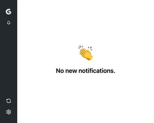 Screenshot when there are no notifications read